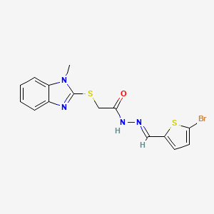 N'-[(E)-(5-bromothiophen-2-yl)methylidene]-2-[(1-methyl-1H-benzimidazol-2-yl)sulfanyl]acetohydrazide