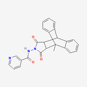 N-(1-methyl-16,18-dioxo-17-azapentacyclo[6.6.5.0~2,7~.0~9,14~.0~15,19~]nonadeca-2,4,6,9,11,13-hexaen-17-yl)pyridine-3-carboxamide (non-preferred name)