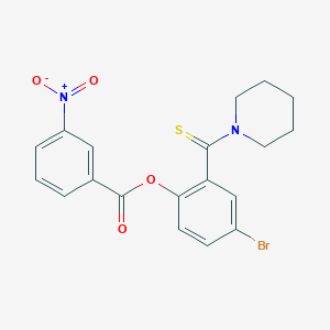 4-Bromo-2-(piperidin-1-ylcarbonothioyl)phenyl 3-nitrobenzoate