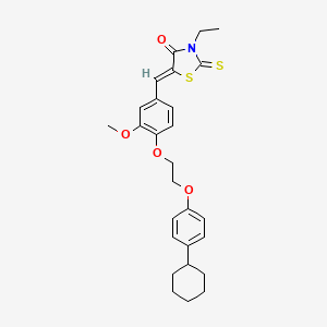 (5Z)-5-{4-[2-(4-cyclohexylphenoxy)ethoxy]-3-methoxybenzylidene}-3-ethyl-2-thioxo-1,3-thiazolidin-4-one