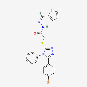 2-{[5-(4-Bromophenyl)-4-phenyl-4H-1,2,4-triazol-3-YL]sulfanyl}-N'-[(Z)-(5-methylthiophen-2-YL)methylidene]acetohydrazide