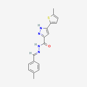 N'-[(E)-(4-methylphenyl)methylidene]-3-(5-methylthiophen-2-yl)-1H-pyrazole-5-carbohydrazide