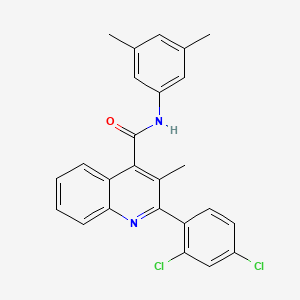 molecular formula C25H20Cl2N2O B11661792 2-(2,4-dichlorophenyl)-N-(3,5-dimethylphenyl)-3-methylquinoline-4-carboxamide 