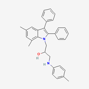 molecular formula C32H32N2O B11661799 1-(5,7-dimethyl-2,3-diphenyl-1H-indol-1-yl)-3-[(4-methylphenyl)amino]propan-2-ol 