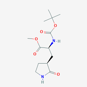 molecular formula C13H22N2O5 B116618 (S)-甲基2-((叔丁氧羰基)氨基)-3-((S)-2-氧代吡咯烷-3-基)丙酸酯 CAS No. 328086-60-8