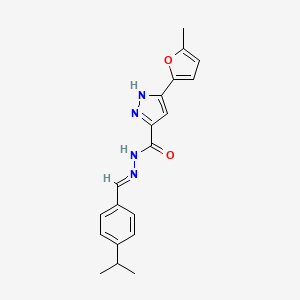 molecular formula C19H20N4O2 B11661812 N'-[(E)-(4-isopropylphenyl)methylidene]-3-(5-methyl-2-furyl)-1H-pyrazole-5-carbohydrazide 