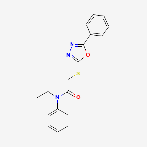 N-phenyl-2-[(5-phenyl-1,3,4-oxadiazol-2-yl)sulfanyl]-N-(propan-2-yl)acetamide