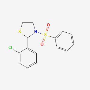 3-(Benzenesulfonyl)-2-(2-chlorophenyl)-1,3-thiazolidine