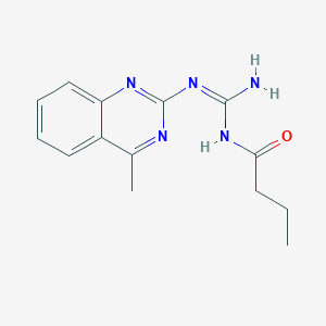 N-[(E)-Amino[(4-methylquinazolin-2-YL)amino]methylidene]butanamide