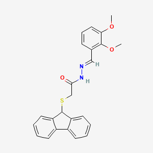 molecular formula C24H22N2O3S B11661873 N'-[(E)-(2,3-dimethoxyphenyl)methylidene]-2-(9H-fluoren-9-ylsulfanyl)acetohydrazide 