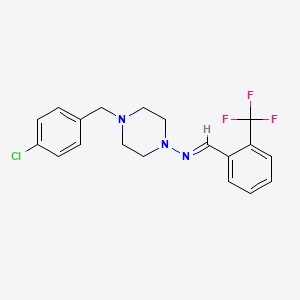 molecular formula C19H19ClF3N3 B11661883 4-(4-Chlorobenzyl)-N-(2-(trifluoromethyl)benzylidene)-1-piperazinamine 