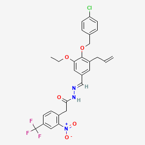 N'-[(E)-{4-[(4-chlorobenzyl)oxy]-3-ethoxy-5-(prop-2-en-1-yl)phenyl}methylidene]-2-[2-nitro-4-(trifluoromethyl)phenyl]acetohydrazide