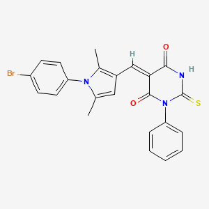 (5Z)-5-{[1-(4-bromophenyl)-2,5-dimethyl-1H-pyrrol-3-yl]methylidene}-1-phenyl-2-sulfanylpyrimidine-4,6(1H,5H)-dione