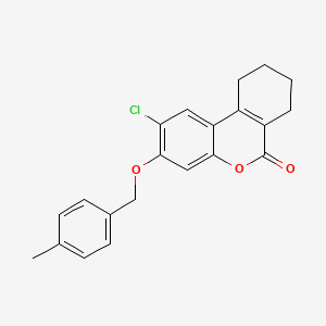 molecular formula C21H19ClO3 B11661927 2-chloro-3-[(4-methylbenzyl)oxy]-7,8,9,10-tetrahydro-6H-benzo[c]chromen-6-one 