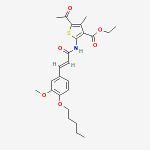 ethyl 5-acetyl-2-({(2E)-3-[3-methoxy-4-(pentyloxy)phenyl]prop-2-enoyl}amino)-4-methylthiophene-3-carboxylate