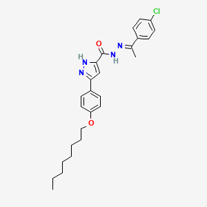 molecular formula C26H31ClN4O2 B11661939 N'-[(1E)-1-(4-chlorophenyl)ethylidene]-3-[4-(octyloxy)phenyl]-1H-pyrazole-5-carbohydrazide 