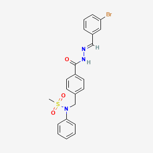 molecular formula C22H20BrN3O3S B11661961 N-(4-{[(2E)-2-(3-bromobenzylidene)hydrazinyl]carbonyl}benzyl)-N-phenylmethanesulfonamide 