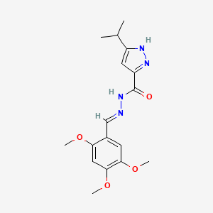 molecular formula C17H22N4O4 B11661963 3-Isopropyl-N'-(2,4,5-trimethoxybenzylidene)-1H-pyrazole-5-carbohydrazide CAS No. 303107-97-3