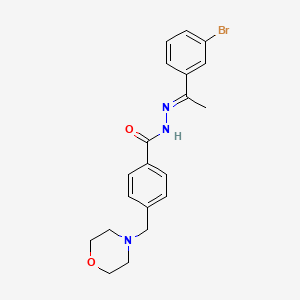 molecular formula C20H22BrN3O2 B11661977 N'-[(1E)-1-(3-bromophenyl)ethylidene]-4-(morpholin-4-ylmethyl)benzohydrazide 