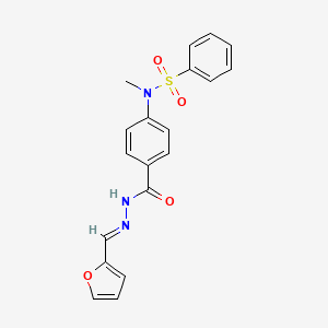 molecular formula C19H17N3O4S B11661992 N-(4-{[(2E)-2-(furan-2-ylmethylidene)hydrazinyl]carbonyl}phenyl)-N-methylbenzenesulfonamide 