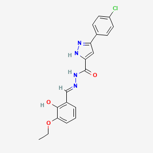 3-(4-Chlorophenyl)-N'-(3-ethoxy-2-HO-benzylidene)-1H-pyrazole-5-carbohydrazide