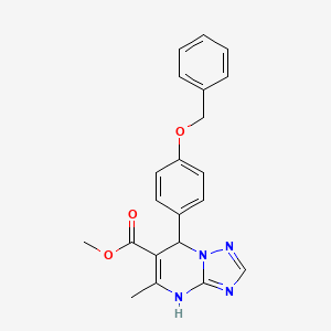 molecular formula C21H20N4O3 B11662036 7-(4-Benzyloxy-phenyl)-5-methyl-4,7-dihydro-[1,2,4]triazolo[1,5-a]pyrimidine-6-carboxylic acid methyl ester 