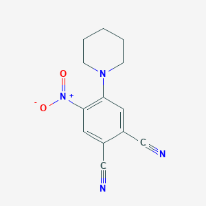 molecular formula C13H12N4O2 B11662044 4-Nitro-5-(piperidin-1-yl)benzene-1,2-dicarbonitrile 