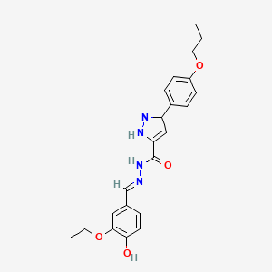 N'-[(E)-(3-ethoxy-4-hydroxyphenyl)methylidene]-3-(4-propoxyphenyl)-1H-pyrazole-5-carbohydrazide