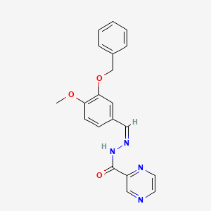 molecular formula C20H18N4O3 B11662056 N'-[(Z)-[3-(Benzyloxy)-4-methoxyphenyl]methylidene]pyrazine-2-carbohydrazide 