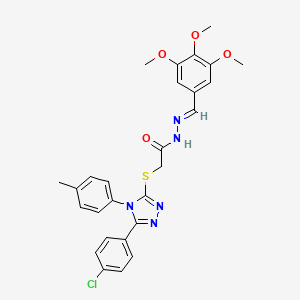 2-{[5-(4-chlorophenyl)-4-(4-methylphenyl)-4H-1,2,4-triazol-3-yl]sulfanyl}-N'-[(E)-(3,4,5-trimethoxyphenyl)methylidene]acetohydrazide