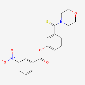 molecular formula C18H16N2O5S B11662100 3-(Morpholin-4-ylcarbonothioyl)phenyl 3-nitrobenzoate 