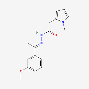 molecular formula C16H19N3O2 B11662118 N'-[(1E)-1-(3-methoxyphenyl)ethylidene]-2-(1-methyl-1H-pyrrol-2-yl)acetohydrazide 