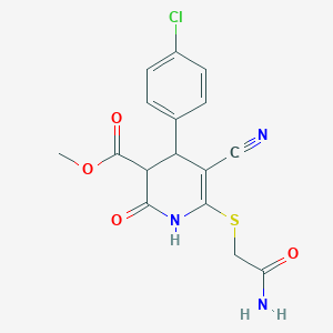 Methyl 6-[(2-amino-2-oxoethyl)sulfanyl]-4-(4-chlorophenyl)-5-cyano-2-oxo-1,2,3,4-tetrahydropyridine-3-carboxylate