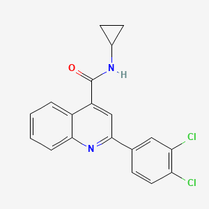 molecular formula C19H14Cl2N2O B11662166 N-cyclopropyl-2-(3,4-dichlorophenyl)quinoline-4-carboxamide 