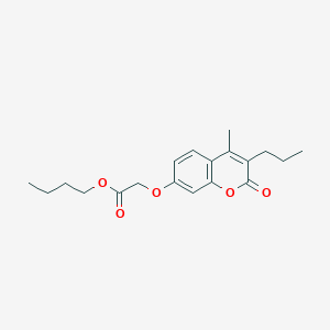 molecular formula C19H24O5 B11662180 (4-Methyl-2-oxo-3-propyl-2H-chromen-7-yloxy)-acetic acid butyl ester 