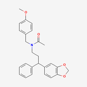 N-[3-(1,3-benzodioxol-5-yl)-3-phenylpropyl]-N-(4-methoxybenzyl)acetamide