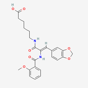 6-{[(2Z)-3-(1,3-benzodioxol-5-yl)-2-{[(2-methoxyphenyl)carbonyl]amino}prop-2-enoyl]amino}hexanoic acid