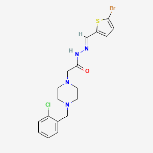 molecular formula C18H20BrClN4OS B11662225 N'-[(E)-(5-bromothiophen-2-yl)methylidene]-2-[4-(2-chlorobenzyl)piperazin-1-yl]acetohydrazide 