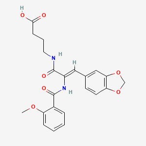 molecular formula C22H22N2O7 B11662236 4-{[(2Z)-3-(1,3-benzodioxol-5-yl)-2-{[(2-methoxyphenyl)carbonyl]amino}prop-2-enoyl]amino}butanoic acid 