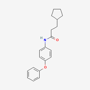 molecular formula C20H23NO2 B11662238 3-cyclopentyl-N-(4-phenoxyphenyl)propanamide 