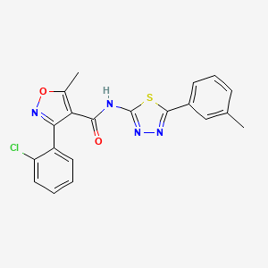 molecular formula C20H15ClN4O2S B11662281 3-(2-chlorophenyl)-5-methyl-N-[5-(3-methylphenyl)-1,3,4-thiadiazol-2-yl]-1,2-oxazole-4-carboxamide 