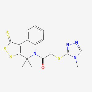 1-(4,4-dimethyl-1-thioxo-1,4-dihydro-5H-[1,2]dithiolo[3,4-c]quinolin-5-yl)-2-[(4-methyl-4H-1,2,4-triazol-3-yl)sulfanyl]ethanone