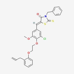 (5Z)-3-benzyl-5-(3-chloro-5-methoxy-4-{2-[2-(prop-2-en-1-yl)phenoxy]ethoxy}benzylidene)-2-thioxo-1,3-thiazolidin-4-one