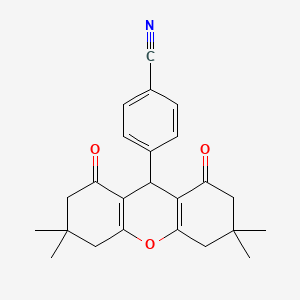 molecular formula C24H25NO3 B11662302 4-(3,3,6,6-tetramethyl-1,8-dioxo-2,3,4,5,6,7,8,9-octahydro-1H-xanthen-9-yl)benzonitrile 