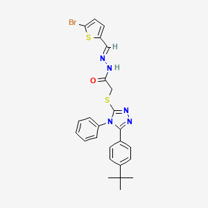 N'-[(E)-(5-bromothiophen-2-yl)methylidene]-2-{[5-(4-tert-butylphenyl)-4-phenyl-4H-1,2,4-triazol-3-yl]sulfanyl}acetohydrazide