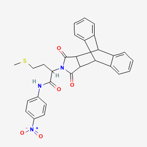 2-(16,18-dioxo-17-azapentacyclo[6.6.5.0~2,7~.0~9,14~.0~15,19~]nonadeca-2,4,6,9,11,13-hexaen-17-yl)-4-(methylsulfanyl)-N-(4-nitrophenyl)butanamide (non-preferred name)