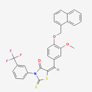 (5E)-5-({3-Methoxy-4-[(naphthalen-1-YL)methoxy]phenyl}methylidene)-2-sulfanylidene-3-[3-(trifluoromethyl)phenyl]-1,3-thiazolidin-4-one