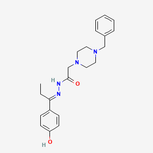 2-(4-benzylpiperazin-1-yl)-N'-[(1E)-1-(4-hydroxyphenyl)propylidene]acetohydrazide