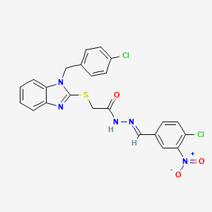 2-{[1-(4-chlorobenzyl)-1H-benzimidazol-2-yl]sulfanyl}-N'-[(E)-(4-chloro-3-nitrophenyl)methylidene]acetohydrazide