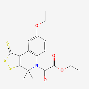 ethyl (8-ethoxy-4,4-dimethyl-1-thioxo-1,4-dihydro-5H-[1,2]dithiolo[3,4-c]quinolin-5-yl)(oxo)acetate